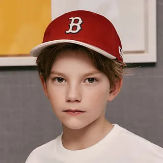 【MLB】童裝 可調式棒球帽 童帽 Varsity系列 波士頓紅襪隊(7ACP8804N-43RDD)