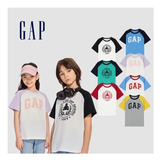 【GAP】兒童裝 Logo/小熊印花純棉圓領短袖T恤-多色可選(890474)