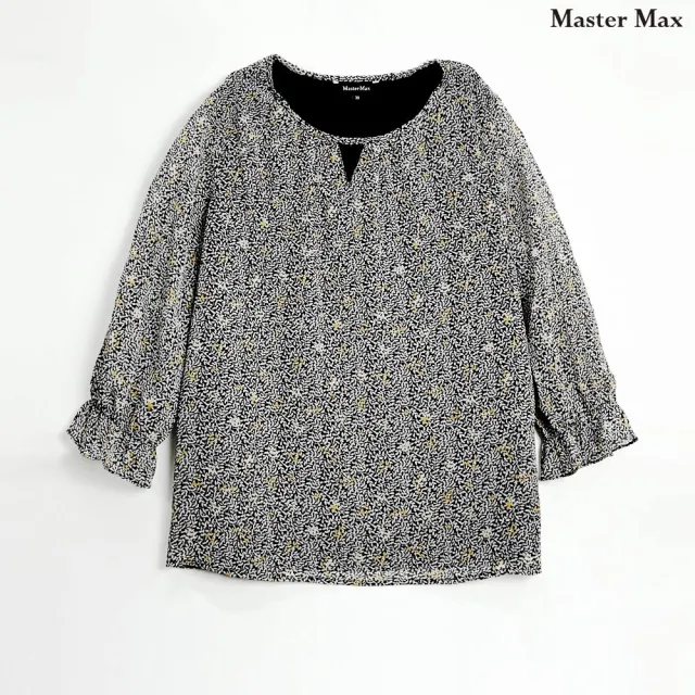 【Master Max】領口倒三角造型碎花雪紡上衣(821400205)