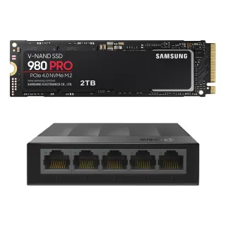 【SAMSUNG 三星】搭 5埠 交換器 ★ 980 PRO 2TB M.2 2280 Gen 4x4 SSD 固態硬碟(MZ-V8P2T0BW)