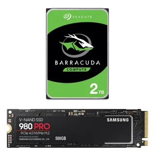 【SAMSUNG 三星】搭 2TB HDD ★ 980 PRO 500GB M.2 2280 PCIe 4.0 固態硬碟 (MZ-V8P500BW)