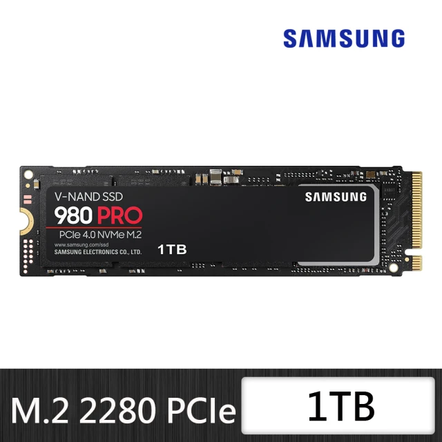 SAMSUNG 三星SAMSUNG 三星 搭 2TB HDD ★ 980 PRO 1TB M.2 2280 Gen 4x4 SSD 固態硬碟(MZ-V8P1T0BW)