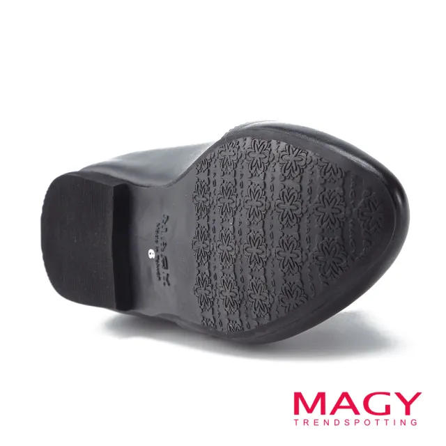 【MAGY】樂活真皮素面平底鞋(黑色)