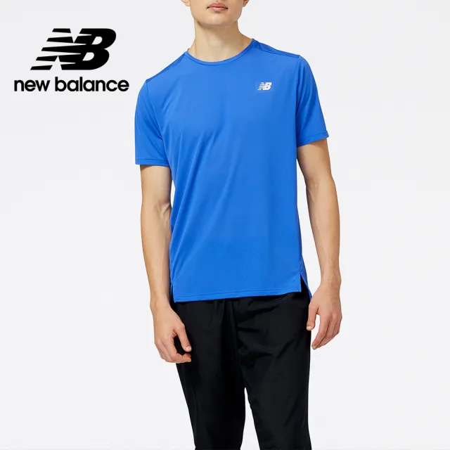 【NEW BALANCE】NB 透氣舒適短袖上衣_男裝_藍色_AMT23222MIB(亞版 版型正常)