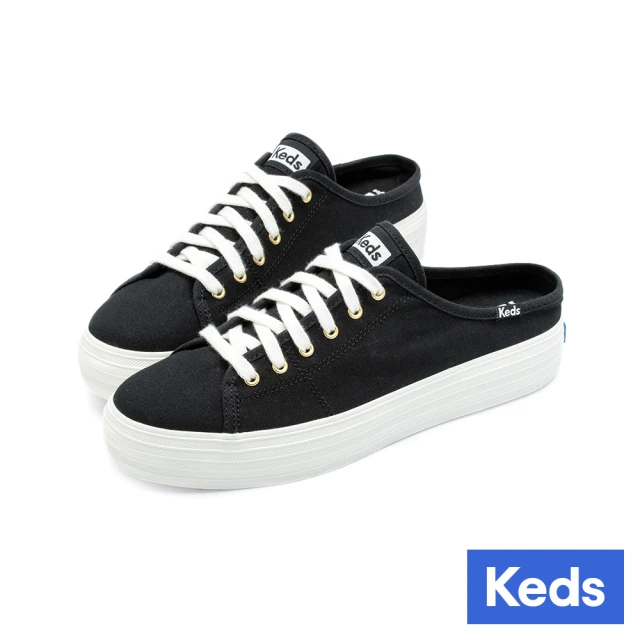 Keds TRIPLE KICK MULE 小心機厚底穆勒帆布休閒鞋-黑(9241W133604)