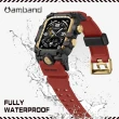 【Amband】Apple Watch 專用保護殼 ☆ M3 美國鋼鐵特攻軍規 紅黑金TPU錶帶(45mm - Apple Watch 9 / 8 / 7)