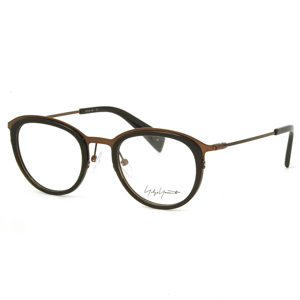 【Y-3 山本耀司】Yohji Yamamoto時尚金屬復古圓框光學眼鏡(黑銅-YY1023-108)