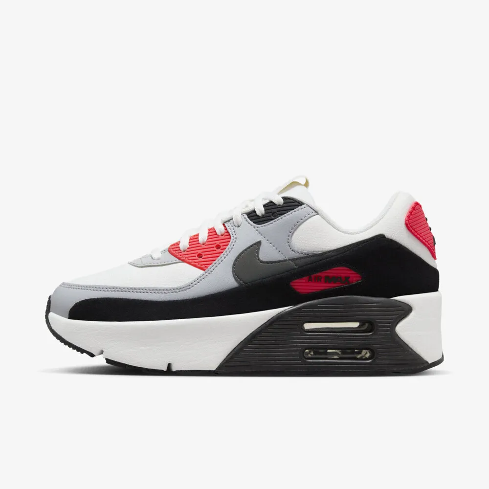 NIKE 耐吉】Air Max 90 Lv8 女休閒鞋運動復古雙層氣墊緩震厚底白黑紅