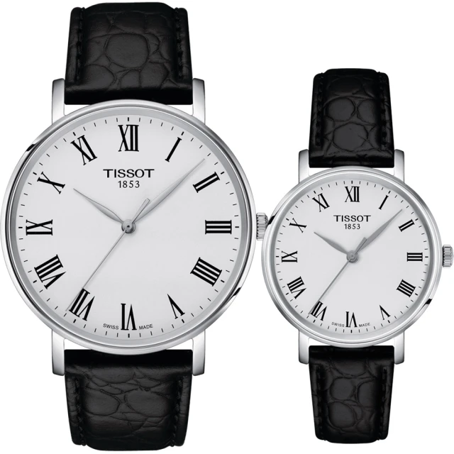 TISSOT 天梭TISSOT 天梭 官方授權 Everytime 羅馬經典情侶手錶 對錶(T1434101603300+T1432101603300)