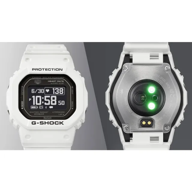【CASIO 卡西歐】追蹤運動計畫實用多功能時尚腕錶 白 44.5mm(DW-H5600-7)