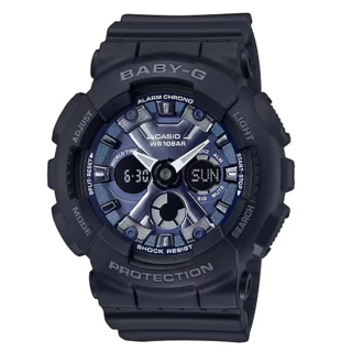 【CASIO 卡西歐】BABY-G 時尚雙顯腕錶 黑 BA-130-1A2_43.3mm