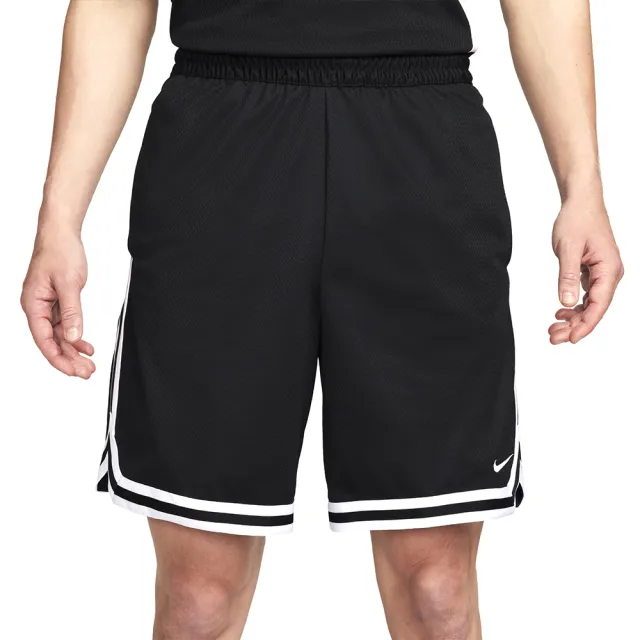 【NIKE 耐吉】DNA 男款 黑白色 速乾 網眼 基本款 滾邊 抽繩 籃球 運動 短褲 FN2652-010