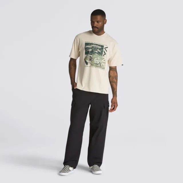 【VANS 官方旗艦】Range Cargo Baggy 男女款黑色錐形彈性鬆緊帶工裝長褲