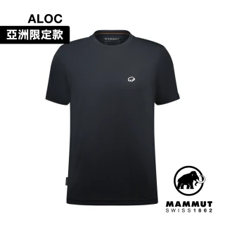 【Mammut 長毛象】Mammut Essential T-Shirt AF Men 防曬布章LOGO短袖T恤 男款 黑PRT1 #1017-05080-00253