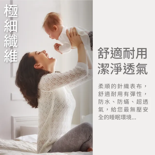【美國寢之堡】極細纖維床包式防水保潔墊(標準雙人5x6.2)