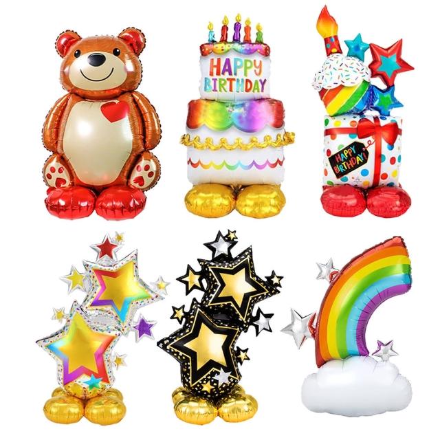 【六分埔禮品】4D站立鋁質氣球-多款任選(生日派對節日DIY慶生節慶生日蛋糕氣球小熊氣球3D立體裝飾佈置)