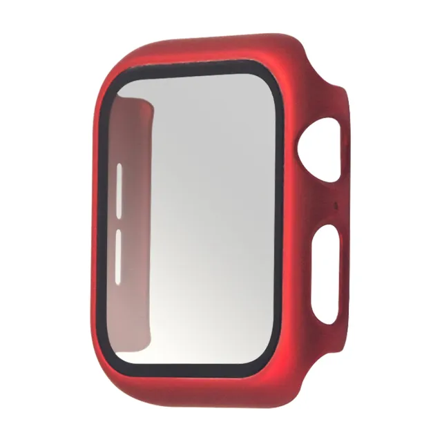 【RedMoon】APPLE Watch 9/8/7 9H鋼化玻璃+PC全包覆雙料防摔保護殼 41/45mm(Watch8/Watch7)