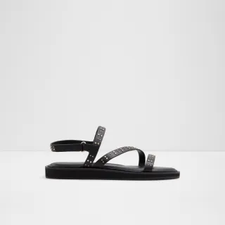 【ALDO】NYDALINWAN-造型帶設計繞踝平底涼鞋-女鞋(黑色)