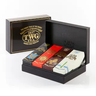 【TWG Tea】時尚茶罐四入禮盒 拿破崙探險茶100g+凡多姆廣場茶100g+獅城早餐茶100g+盛夏緋紅120g