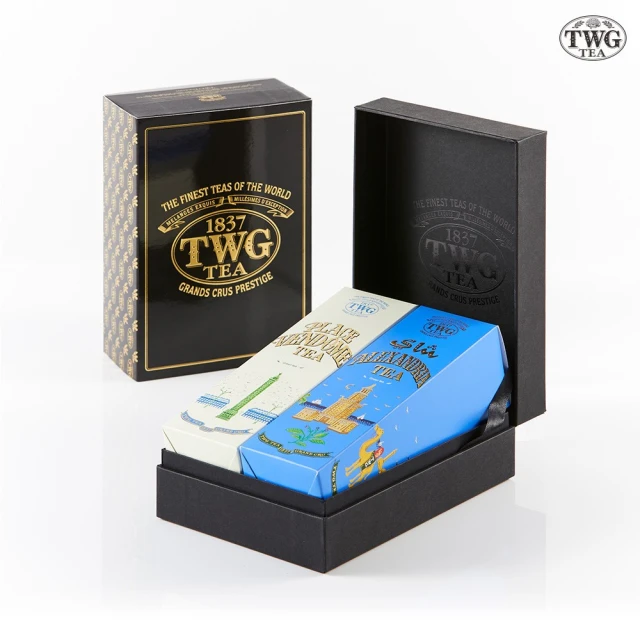 TWG Tea 時尚茶罐雙入禮盒組 凡多姆廣場茶100g+亞歷山大綠茶 100g(綠茶)