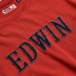 【EDWIN】男裝 再生系列 CORE牛仔LOGO長袖T恤(深桔色)