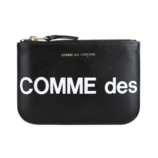 【Comme Des Garcons CDG】真皮 COMME DES GARCONS川久保玲字母LOGO印花牛皮拉鍊零錢包(真