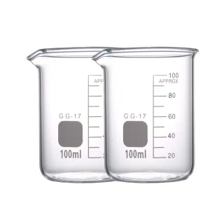 【職人實驗】185-GCL100 寬口燒杯 無柄燒杯 高硼矽燒杯 實驗室用品 玻璃量杯 耐熱玻璃杯(玻璃燒杯100ml)