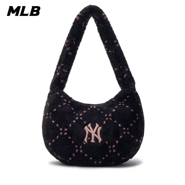 【MLB】絨毛腋下包 手提包 肩背包 MONOGRAM系列 紐約洋基隊(3ABQM0836-50BKS)