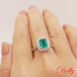 【DOLLY】1克拉 天然哥倫比亞祖母綠18K金鑽石戒指