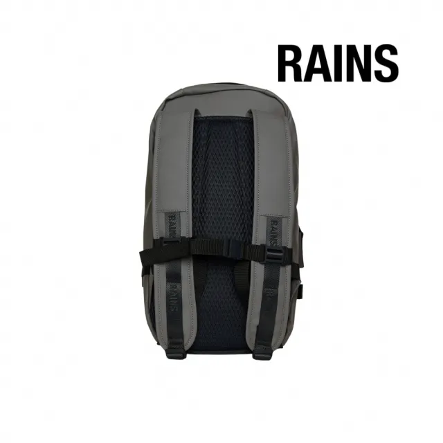 【RAINS官方直營】Trail Rucksack W3 LOGO織帶防水時尚後背包(極致灰)