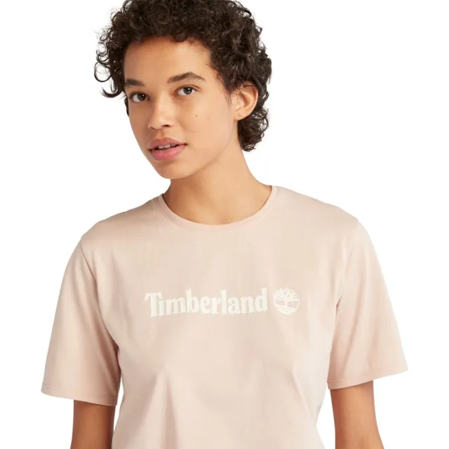 【Timberland】女款淺粉色短袖T恤(A6AZP662)