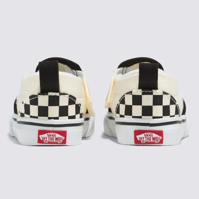 【VANS 官方旗艦】Slip-On V 小童款黑白色棋盤格滑板鞋/休閒鞋