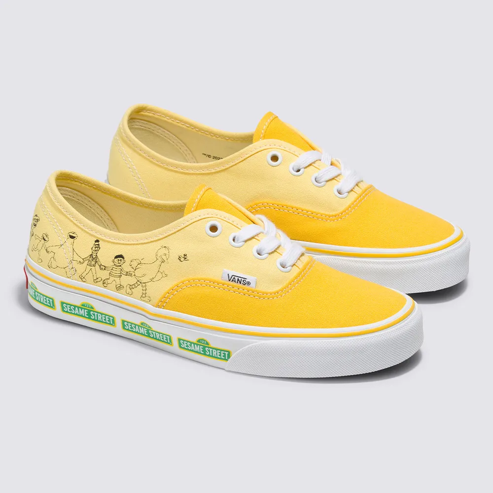 【VANS 官方旗艦】芝麻街 Authentic 男女款黃色滑板鞋