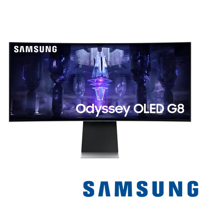 【SAMSUNG 三星】V2電競喇叭組★S34BG850SC Odyssey G8 34型 OLED 2K 175Hz曲面智慧聯網量子電競螢幕(OLED