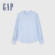 【GAP】女裝 Logo印花圓領長袖T恤-淺藍色(874344)