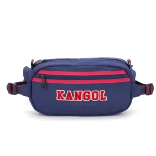 【KANGOL】英國袋鼠撞色刺繡絨毛logo腰包側背包胸肩包-共2色