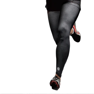 【Vital Salveo 紗比優】鍺能量運動壓縮護腿套/一雙入-黑色(遠紅外線運動壓縮護具輕薄全腿護膝套-台灣製造)