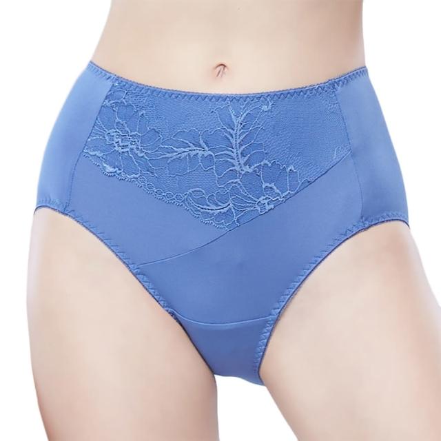 【Swear 思薇爾】幸芙Bra系列L-3XL蕾絲高腰三角女內褲(雷根藍)