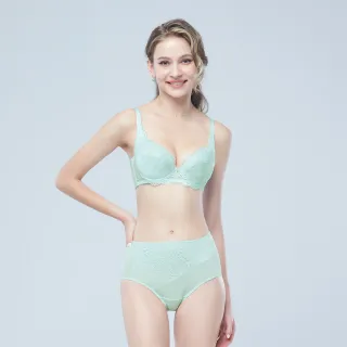 【Swear 思薇爾】幸芙Bra系列L-3XL蕾絲高腰三角女內褲(冰雪綠)
