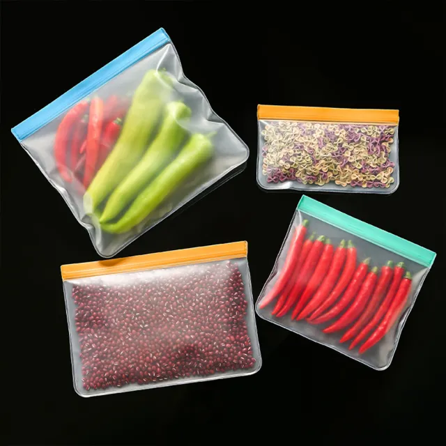 【Dagebeno荷生活】可重覆使用EVA食品保鮮袋 加厚款冰箱食材分類分裝袋(四款各2入)