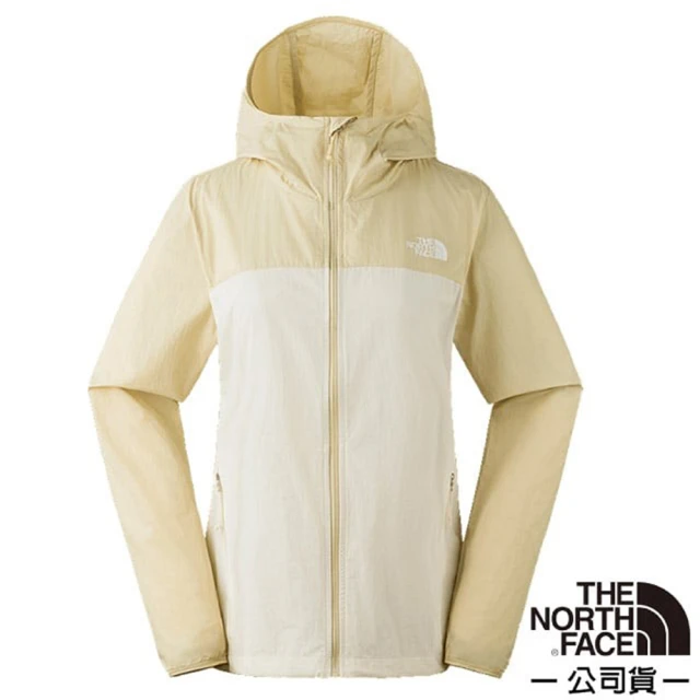 The North Face 女 SUN CHASE WIND JACKET 防曬涼感 連帽輕薄外套_亞洲版型(87V0-TIU 沙丘白/礫石沙)