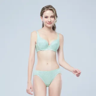 【Swear 思薇爾】幸芙Bra系列M-XL蕾絲低腰三角女內褲(冰雪綠)