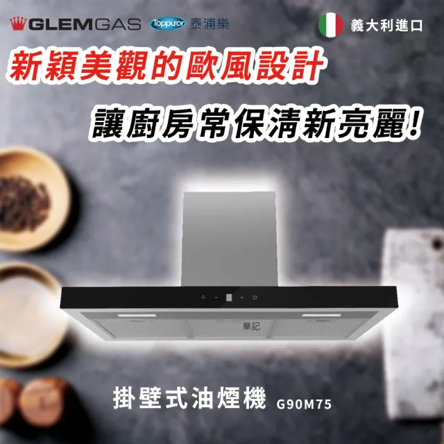 【Glem Gas】掛壁式油煙機含安裝(G90M75)