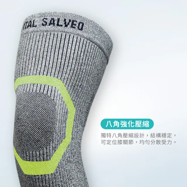 【Vital Salveo 紗比優】防護鍺舒適型護膝-單支入(竹炭加鍺/保暖護膝-台灣製造護具)