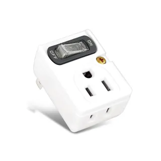 【POWER BULL 動力公牛】節電1開2插分接器、插頭、插座、壁插（PB-201S）(分接器 插頭 壁插 擴充插 轉向插)