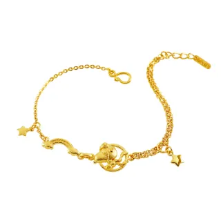 【2sweet 甜蜜約定】SNOOPY史努比飛行員系列純金手鍊 金重約1.64錢(甜蜜約定 史努比 金飾)