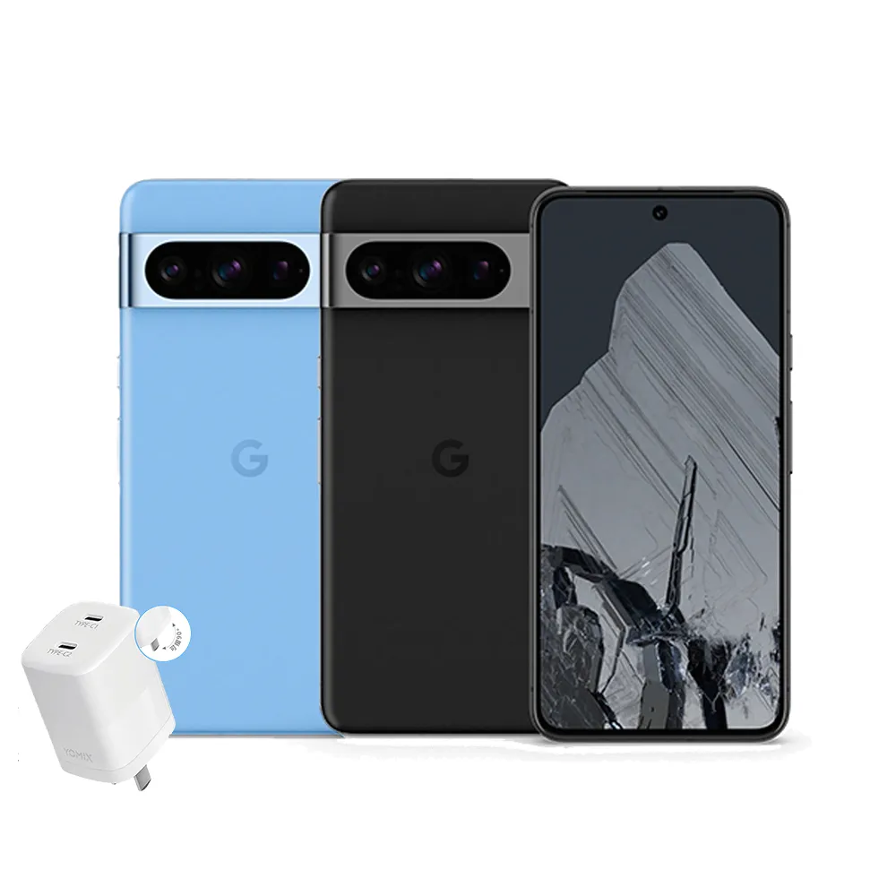 【Google】Pixel 8 Pro 5G 6.7吋(12G/128G/Tensor G3/5000萬鏡頭畫素/AI手機)(雙孔快充頭組)