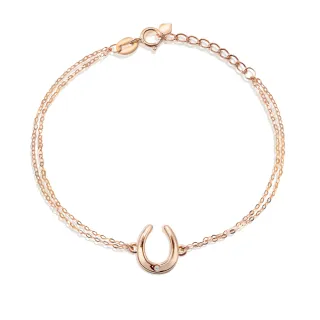 【King Star】18K天然鑽石手鍊 幸運馬蹄