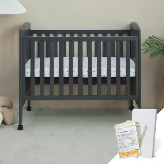 【Lebaby 樂寶貝】Lisbon里斯本三合一嬰兒床＋高密度支撐棉床墊＋保潔床包(嬰兒床/成長床/美式小沙發)