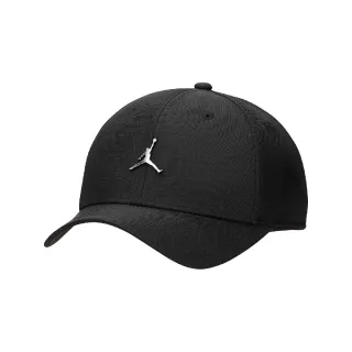 【NIKE 耐吉】棒球帽 Jordan Rise Cap 黑 銀 可調式帽圍 經典 飛人 老帽 帽子(FD5186-010)